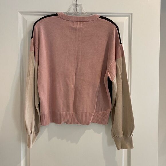 EUC MONROW Color Block Mock Neck Sweater & Jogger Set Sz. L - Picture 4 of 10